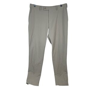 Uniqlo Performance Pants Mens 32x32‎ Chino Flat Front Stretch Beige Tapered